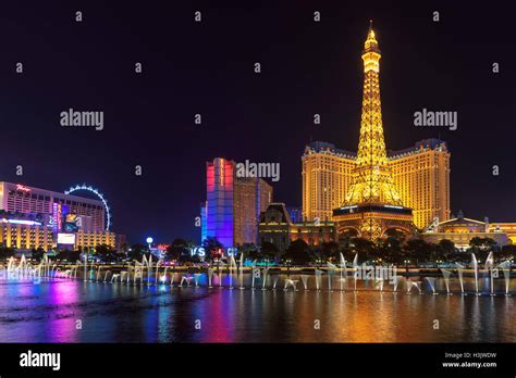 Bellagio Fountains Show In Las Vegas Strip Stock Photo Alamy