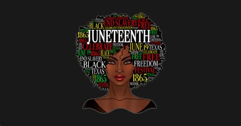 Black Women Natural Hair Afro Word Art Juneteenth