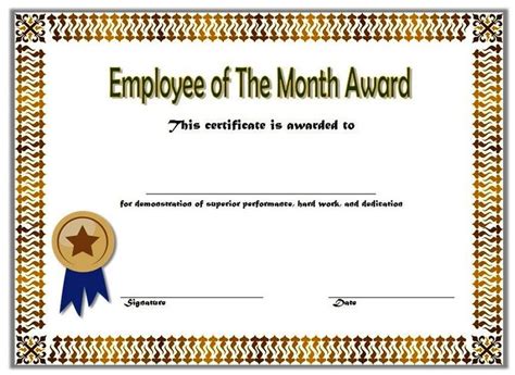 Employee Of The Month Certificate Printable Free 1 Certificate