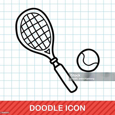 Tennis Doodle Stock Illustration Download Image Now Backgrounds