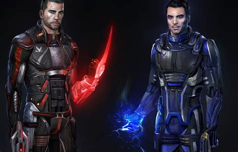 Обои Mass Effect Shepard Art Kaidan Alenko картинки на рабочий стол