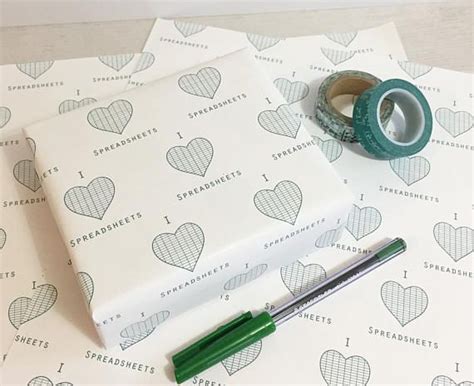 I Love Spreadsheets Wrapping Paper This Recycled T Wrap Says I Love