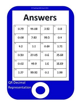 Representing Decimals - QR Code by Teaching With Heart in Texas | TpT