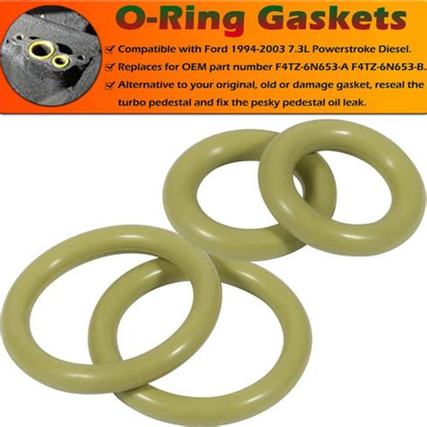Turbo Pedestal O Rings And Base Gasket For 94 03 Ford 73 73l Power