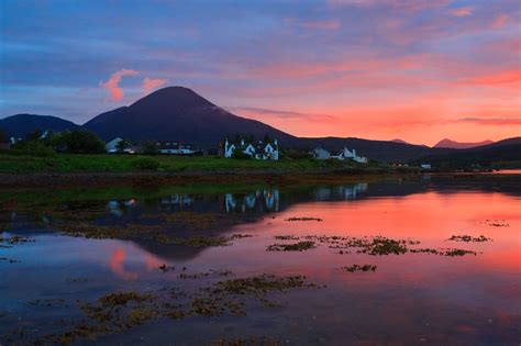 Red Cuillin Reflections Isle Of Skye Natural Landmarks Sunrise Sunset