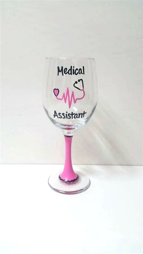 Medical Assistant Handpainted Wine Glass Etsy