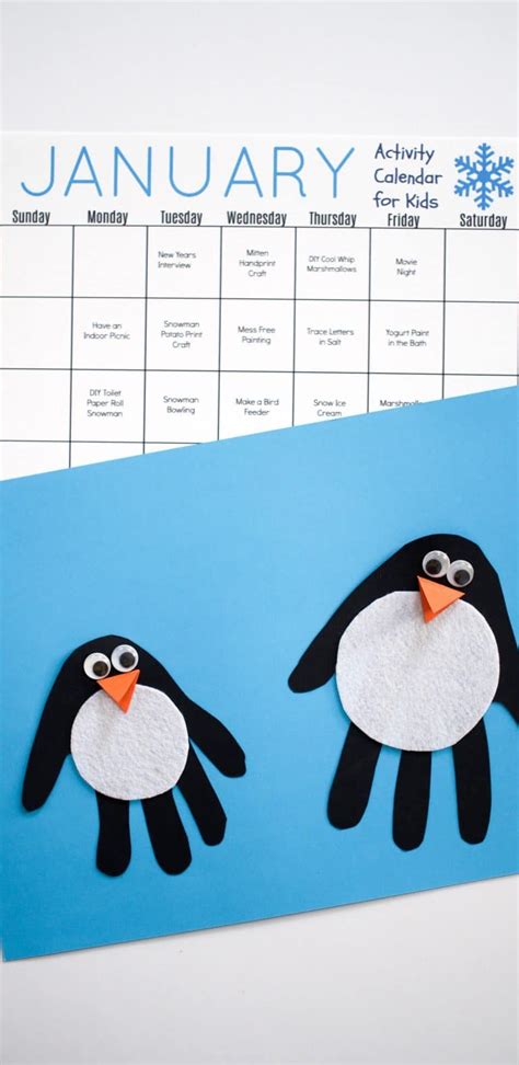 January Activities For Kids With A Free Printable Calendar