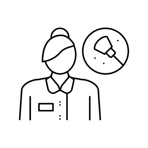 maid cleaning service employee line icon vector illustration 19543330
