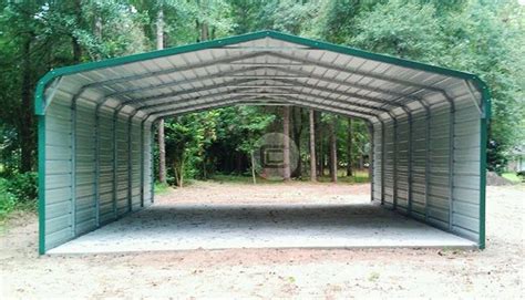 20x31x9 Carport With Closed Side Walls Regular Roof