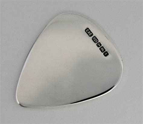 Sterling Silver Guitar Pick Plectrum Polished