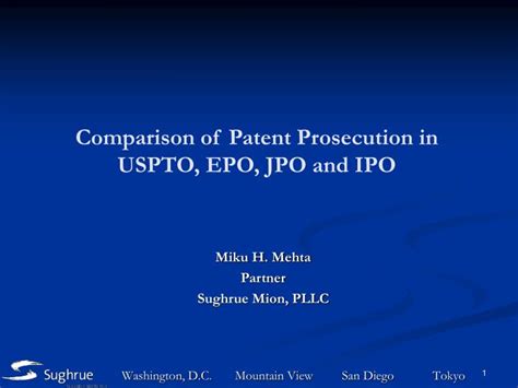 Ppt Comparison Of Patent Prosecution In Uspto Epo Jpo And Ipo