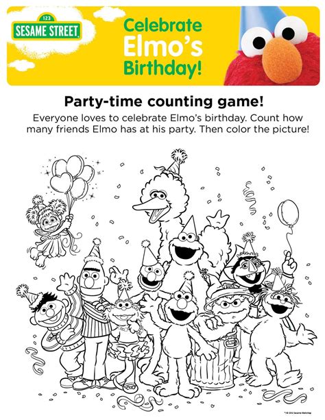Birthday Coloring Pages Elmo Birthday Elmo Birthday Party
