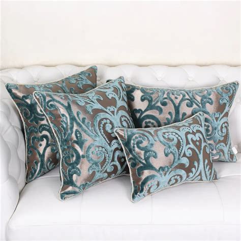 European Jacquard Cushion Cover Velvet Fabric Pillow Covers Decorative