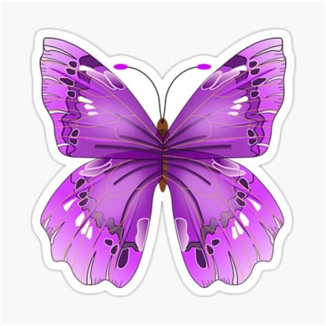 Purple Butterfly Sticker By Capron Redbubble