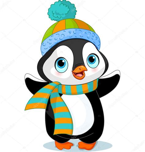 Cute Winter Penguin — Stock Vector © Dazdraperma 37090087