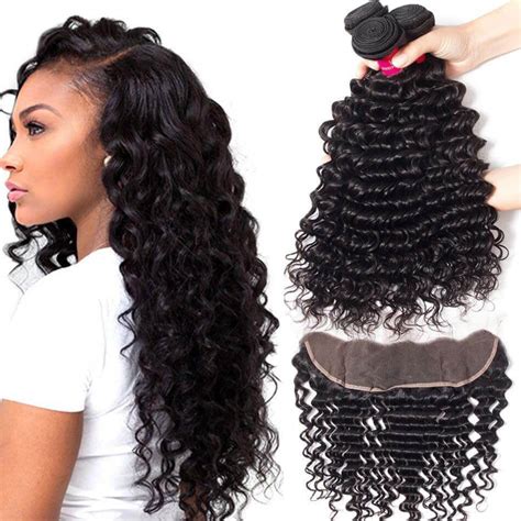 A Brazilian Water Wave Hair Bundles With Frontal Evan Hair Wet And Wavy Human Hair Weave