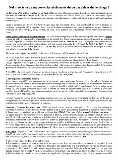 Découvrez la liste des questions sur le sujet ainsi que les réponses d'experts sur ooreka.fr. Troubles Du Voisinage Chien Qui Aboie - Chien Nouvelles