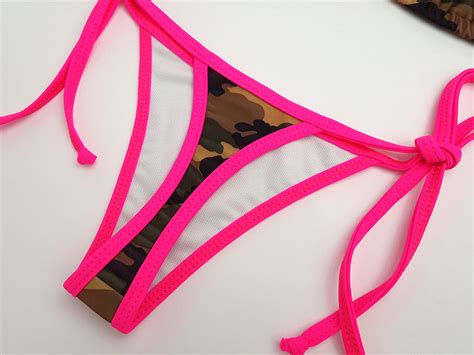 Camouflage With Pink Thong Bikini Hunni Bunni