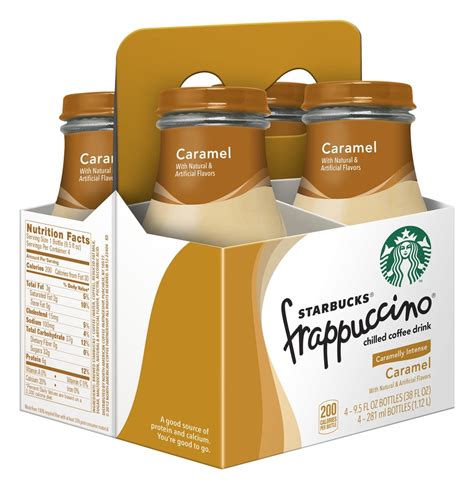 Frappuccino Caramel Chilled Coffee Drink Starbucks 4 X 10 Fl Oz
