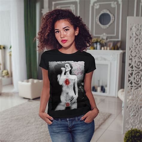 Wellcoda Girl Nude Love She Sexy Womens T Shirt Naked Casual Design Printed Tee EBay