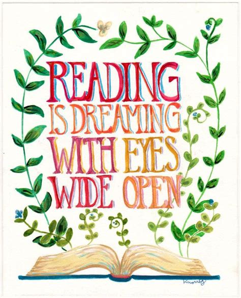 Reading Is Dreaming Quote Books Plants 8x10 Or 11x14 Etsy Book