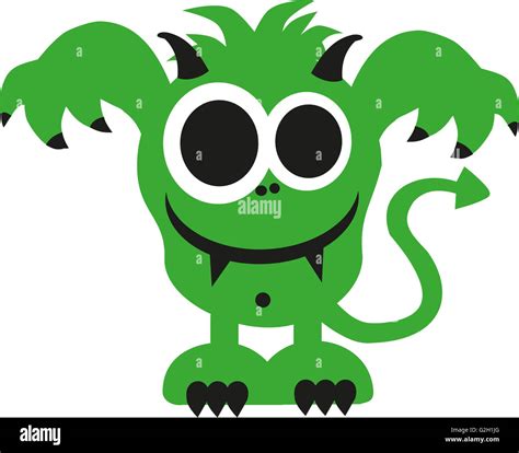 cartoon ugly green monster face imágenes recortadas de stock alamy