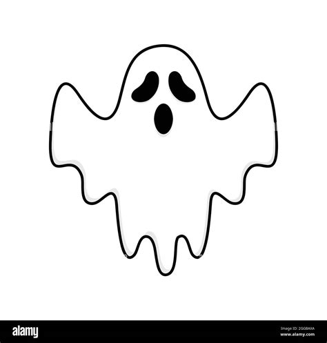 Ghost Cartoon Vector Illustration Isolated On White Background Ghost