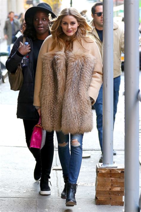 Olivia Palermo Wearing A Fur Coat Out In Nyc 1128 2016 • Celebmafia