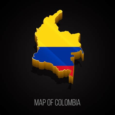 Mapa 3d De Colombia Vector Premium