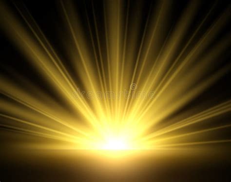 Realistic Sun Rays Yellow Sun Ray Glow Abstract Shine Light Effect