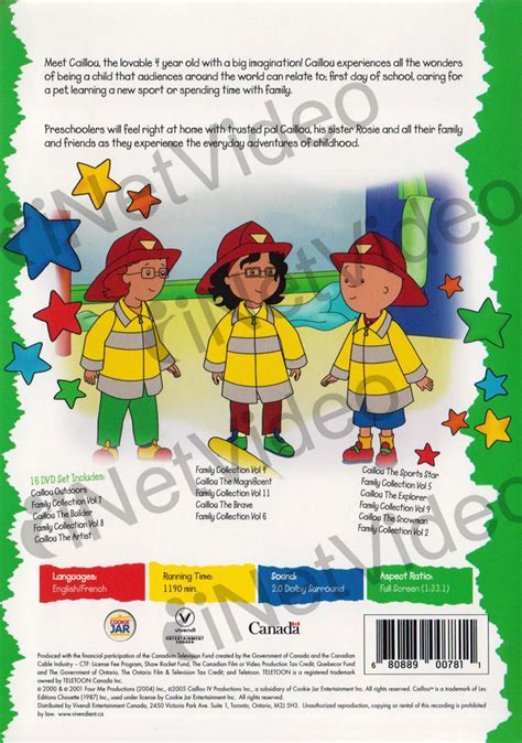 Caillou Caillou Classics Complete Collection Boxset On Dvd Movie
