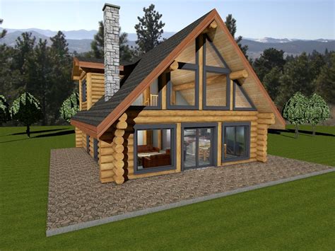 Log Cabin Plan With Two Floor Plan Options Log Package Price For