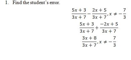 Adding and Subtracting Rational Expressions Worksheet (pdf) with Answer