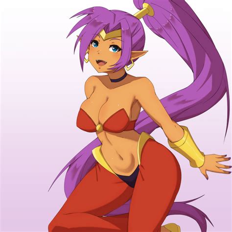 Zerocg Shantae Shantae Series 1girl Blue Eyes Bra Breasts Dark Skinned Female Dark