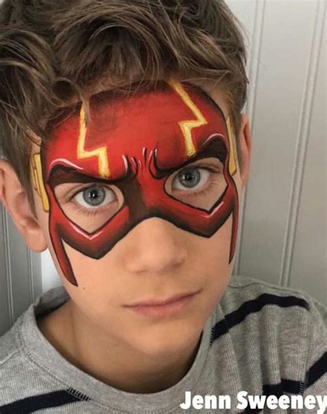 Flash Mask Halloween Costume Face Painting Designs Superhero Face