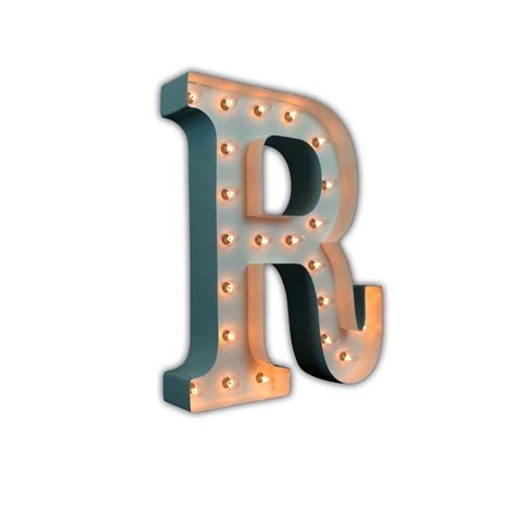 24” Letter R Lighted Marquee Letters White Gloss Vintage Marquee
