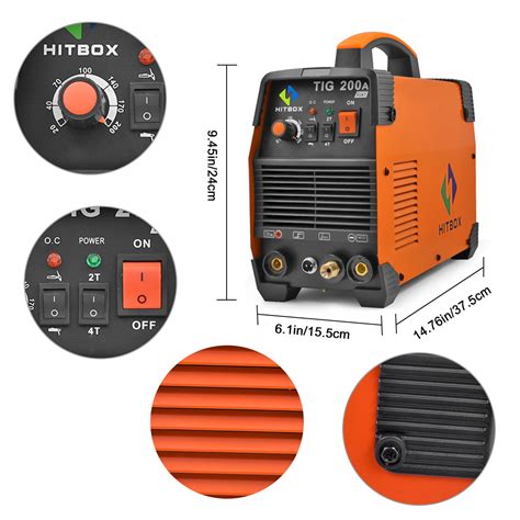 HITBOX 220V Inverter MMA ARC TIG Welders Stick Welding Machine TIG200A