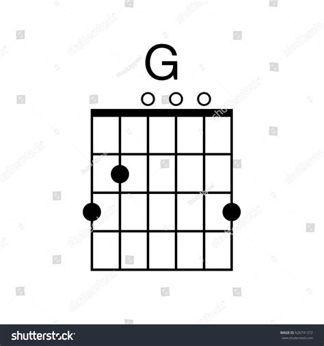 Vector Guitar Chord G Chord Diagram Stock Vector 626741372