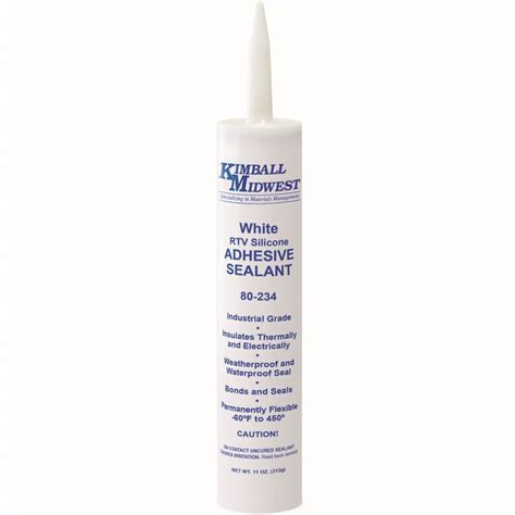 White Rtv Silicone Adhesive Sealant 11 Oz Tube Kimball Midwest