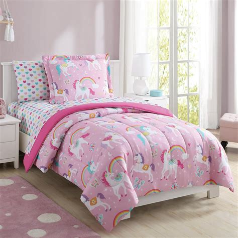 Rainbow Unicorn Girls Comforter Kids Bedding Set Sheets Twin Xl