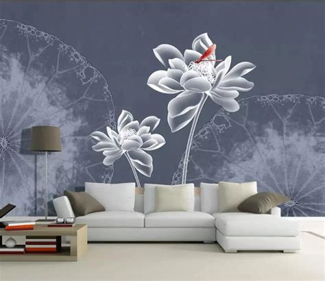 3d Lotus 272 Wall Murals With Images Wall Murals Mural Traditional Wallpaper