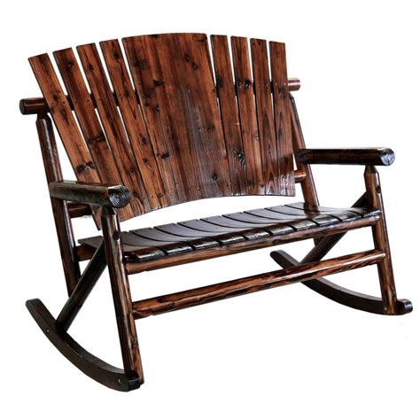 Leigh Country Char Log Double Patio Rocking Chair Tx 93866 The Home Depot