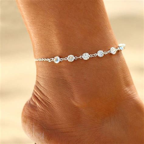 7 Diamonds Women Girl Beaded Bracelet Anklet Beach Barefoot Sandal Foot Chain Ankletsjewelry