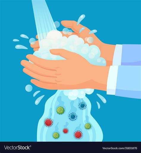 Hand Washing Personal Hygiene Propaganda Washing Vector Image