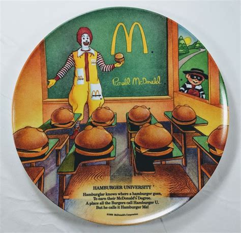 1989 Mcdonalds Melamine Plate Mcdonaldland Hamburger Etsy Melamine