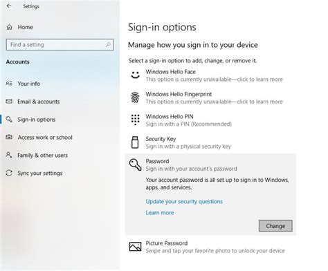 Ändra Lösenordet För Låsskärmen I Windows 10