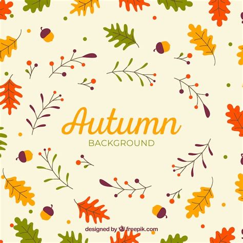 Free Vector Lovely Hand Drawn Autumn Leaves Background