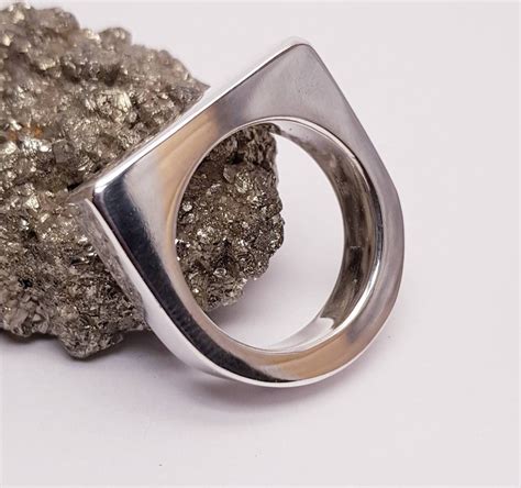 Contemporary Chunky Unisex Sterling Silver Ring