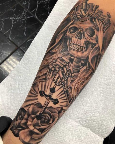 Santa Muerte Rose Tattoo