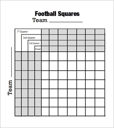Printable Football Square Template Customize And Print